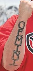 Gemini Zodiac Tattoo On Arm.